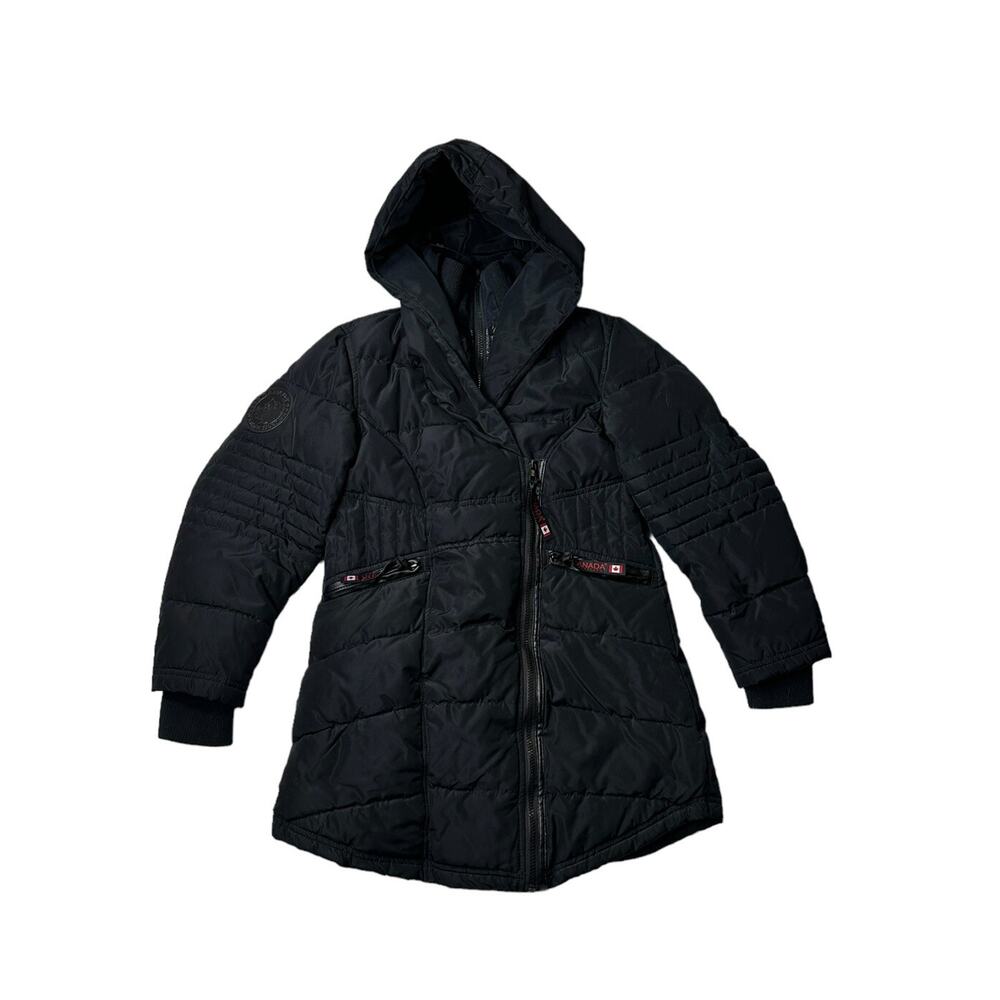 Canada Weather Gear Girls Double Full-Zip Black Puffer Jacket Sz Large 14/16